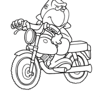 Desenho de Macaco na moto para colorir