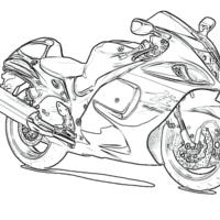 Desenho de Moto Suzuki para colorir