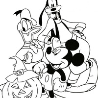 Desenho de Turma do Mickey no Halloween para colorir