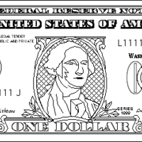 Desenho de Dólar para colorir