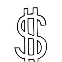 Desenho de Símbolo do dólar para colorir
