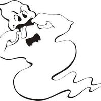 Desenho de Fantasma fazendo careta para colorir