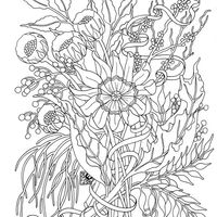 Desenho de Buquê de flores para adultos para colorir