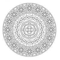 Desenho de Mandala difícil para adultos para colorir