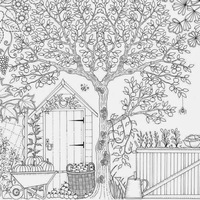 Desenho de Quintal de casa para adultos para colorir