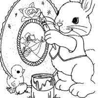 Desenho de Guirlanda de Páscoa para colorir