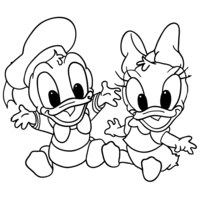 Desenho de Margarida e donald baby para colorir