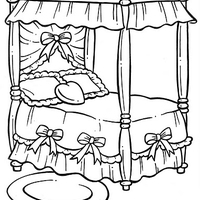 Desenho de Cama de princesa para colorir