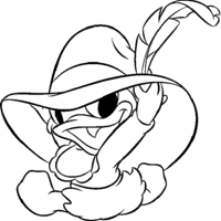Desenho de Donald baby com chapéu para colorir