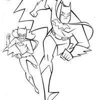 Desenho de Batman e Mulher Gato para colorir