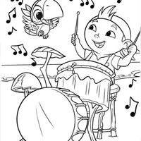 Desenho de Cubby tocando bateria para colorir