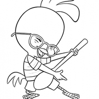 Desenho de Chicken Little fingindo tocar violão para colorir
