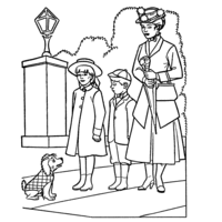 Desenho de Família de Mary Poppins para colorir