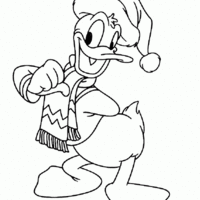 Desenho de Donald no Natal para colorir