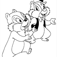 Desenho de Tico e Teco dançando para colorir