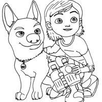 Desenho de Bolt e sua amiga para colorir