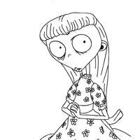Desenho de Menina estranha de Frankenweenie para colorir