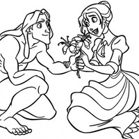 Desenho de Tarzan e Jane para colorir
