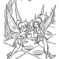 Desenho de Tinker Bell e Vidia para colorir