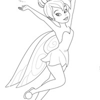 Desenho de Tinker Bell feliz para colorir