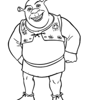 Desenho de Ogro Shrek sorrindo para colorir