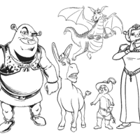 Desenho de Personagens de Shrek para colorir