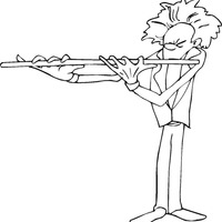 Desenho de Flautista para colorir