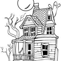 Desenho de Casa do medo para colorir