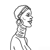 Desenho de Mulher africana para colorir