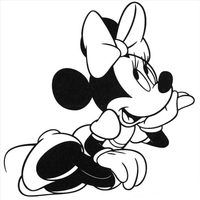 Desenho de Minnie descansando para colorir