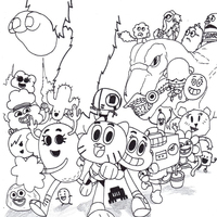 Desenho de Personagens de Gumball para colorir