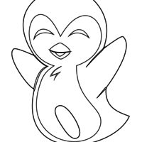 Desenho de Pinguim feliz para colorir