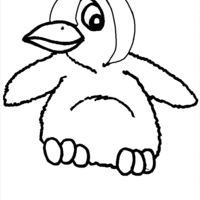 Desenho de Pinguim filhote para colorir
