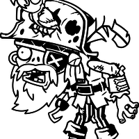 Desenho de Pirata de Plants vs Zombies para colorir