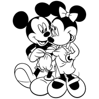Desenho de Minnie e Mickey namorando para colorir
