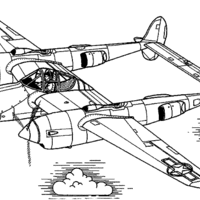 Desenho de Avião da Segunda Guerra Mundial para colorir