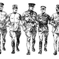 Desenho de Soldados na Primeira Guerra Mundial para colorir