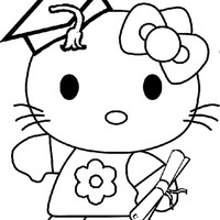 Desenho de Hello Kitty graduação para colorir