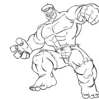 Desenho de Hulk mostrando sua força para colorir