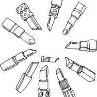 Desenho de Vários batons para colorir