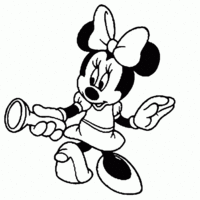 Desenho de Minnie com lanterna para colorir