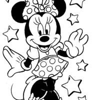 Desenho de Minnie estrela de Hollywood para colorir