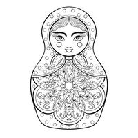 Desenho de Bonequinha russa para colorir