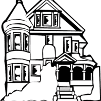 Desenho de Casa de três andares para colorir