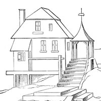 Desenho de Casa paroquial para colorir