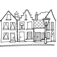 Desenho de Casas suiças para colorir