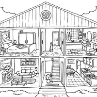 Desenho de Cômodos da casa para colorir