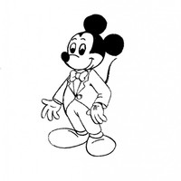 Desenho de Mickey com terno e gravata para colorir