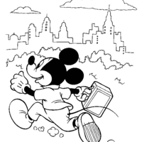 Desenho de Mickey correndo para colorir
