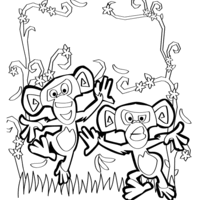 Desenho de Macacos de Madagascar para colorir